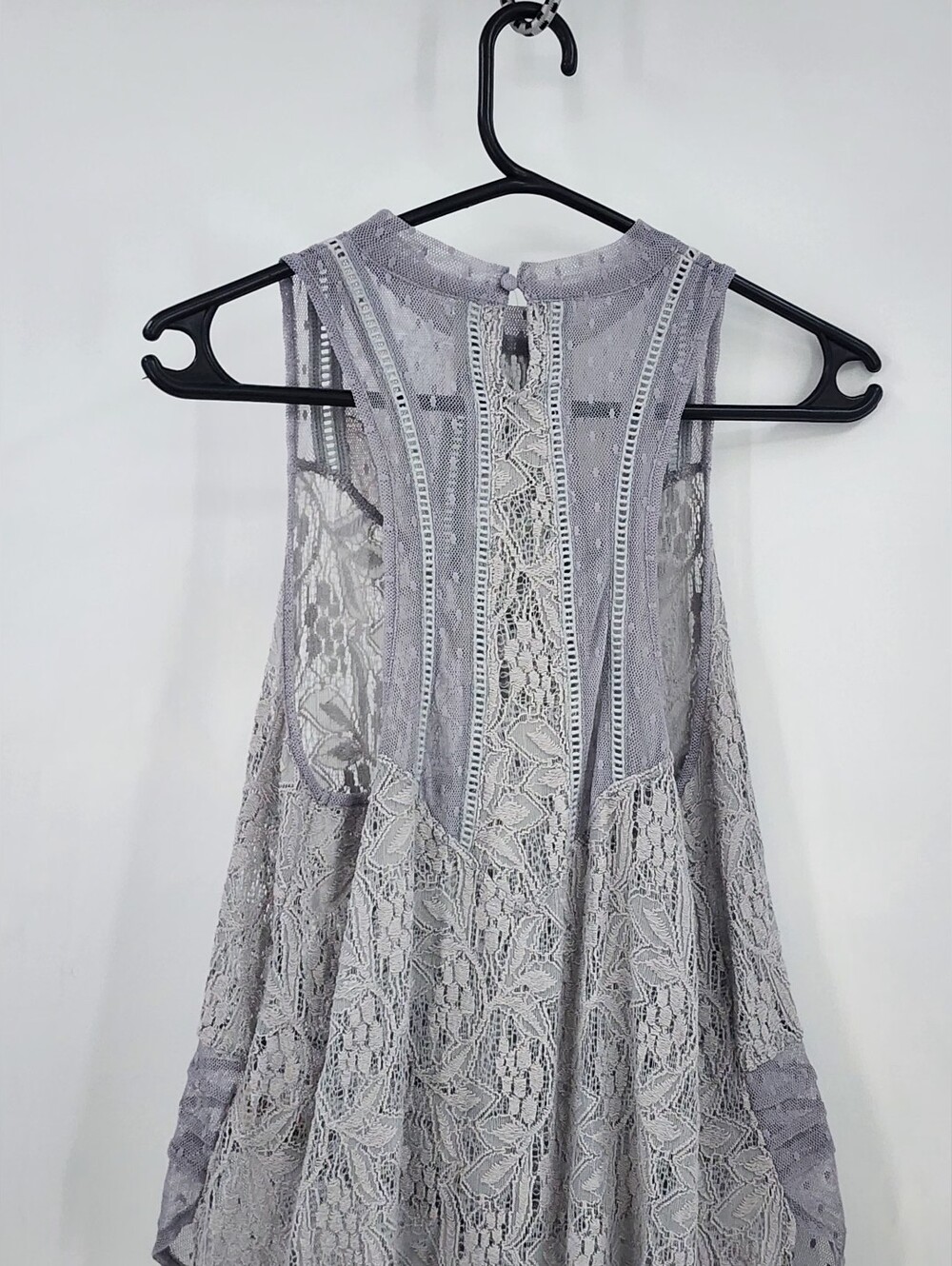 Free People Modern Dot Tank Top, Hi - Low Lace Tank, Size XS - Picture 7 of 11
